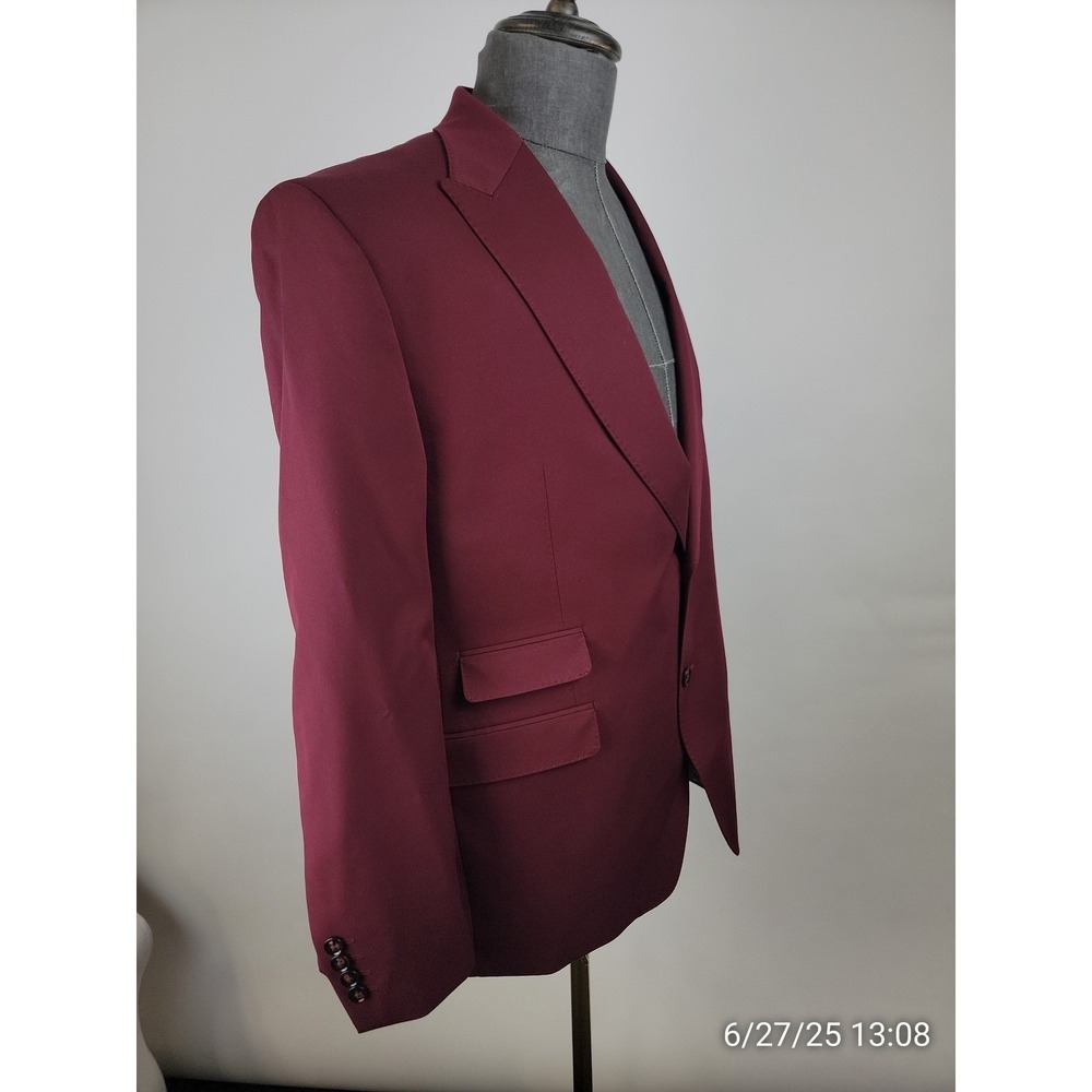 Tayion Sport Coat Mens 42L Red Two Button Modern Fit Blazer Suit Jacket NWT - Picture 3 of 9